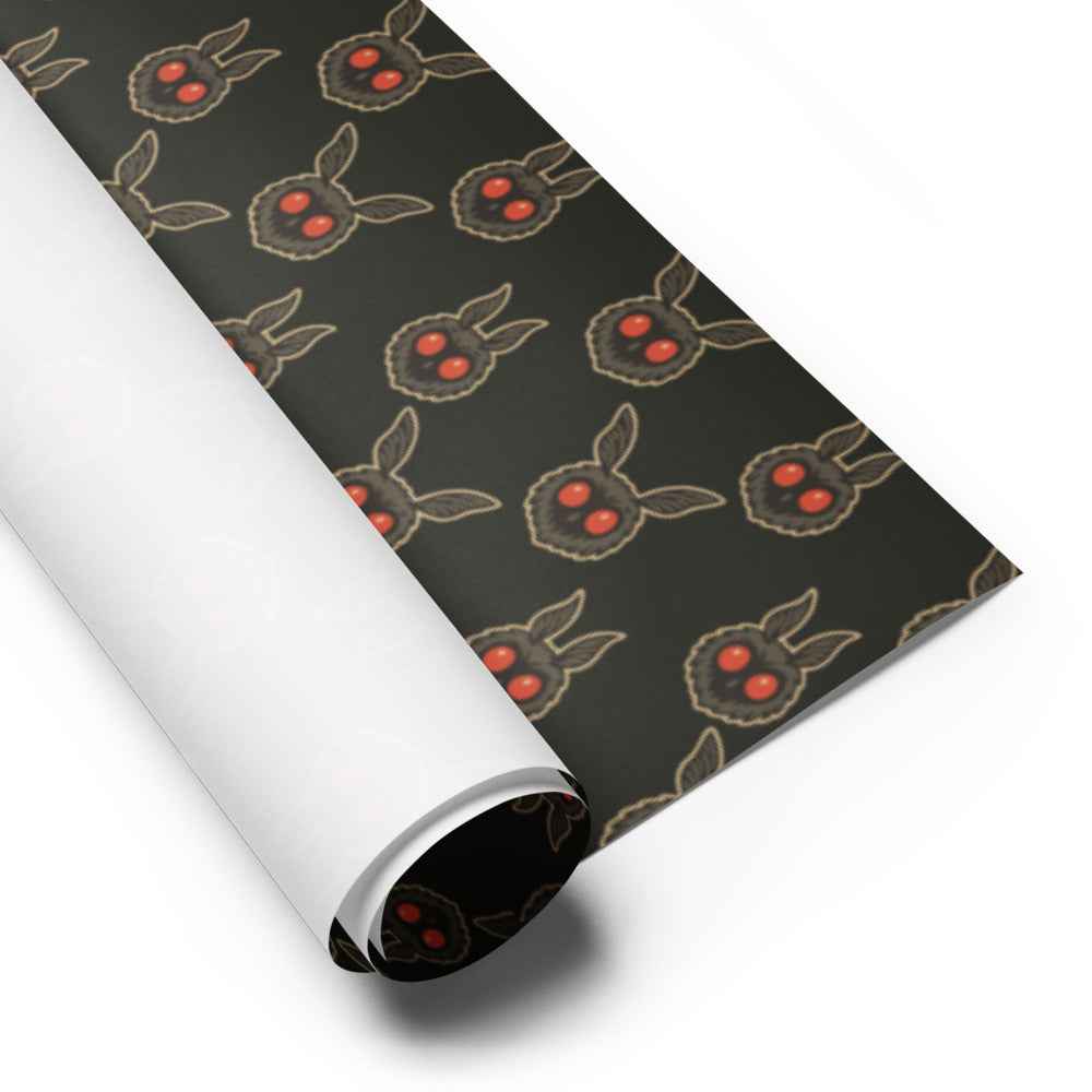 Mothman Wrapping Paper - Midnight Prophecy 3-Piece Cryptid Gift Wrap Set