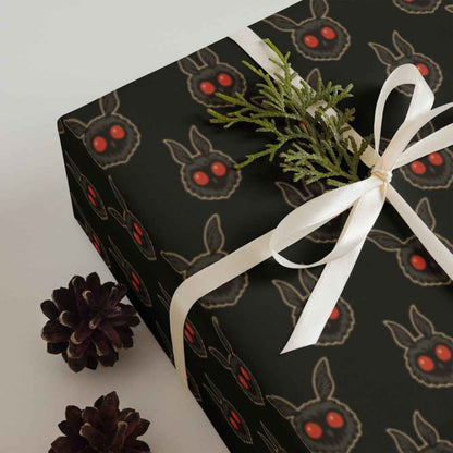 Mothman Wrapping Paper - Midnight Prophecy 3-Piece Cryptid Gift Wrap Set